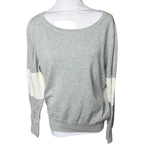 Athleta gray white colorblock long sleeve sweater Large